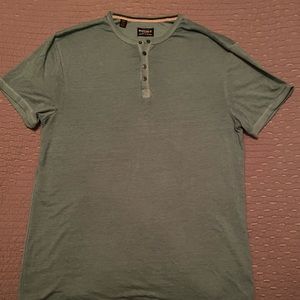 Buffalo David Bitton Mens Kasum Green Tee Henley Shirt T-Shirt